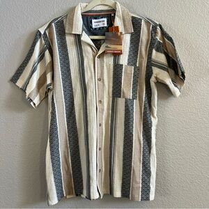 Sovereign Code Tour Boy’s Striped Shirt - Beige and Gray Size XL 18-20 NWT